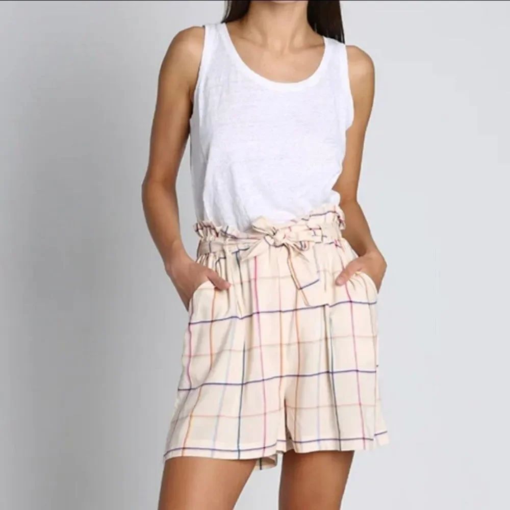 🔺️NWT Jach's Girlfriend Cream Windowpane Shorts Large